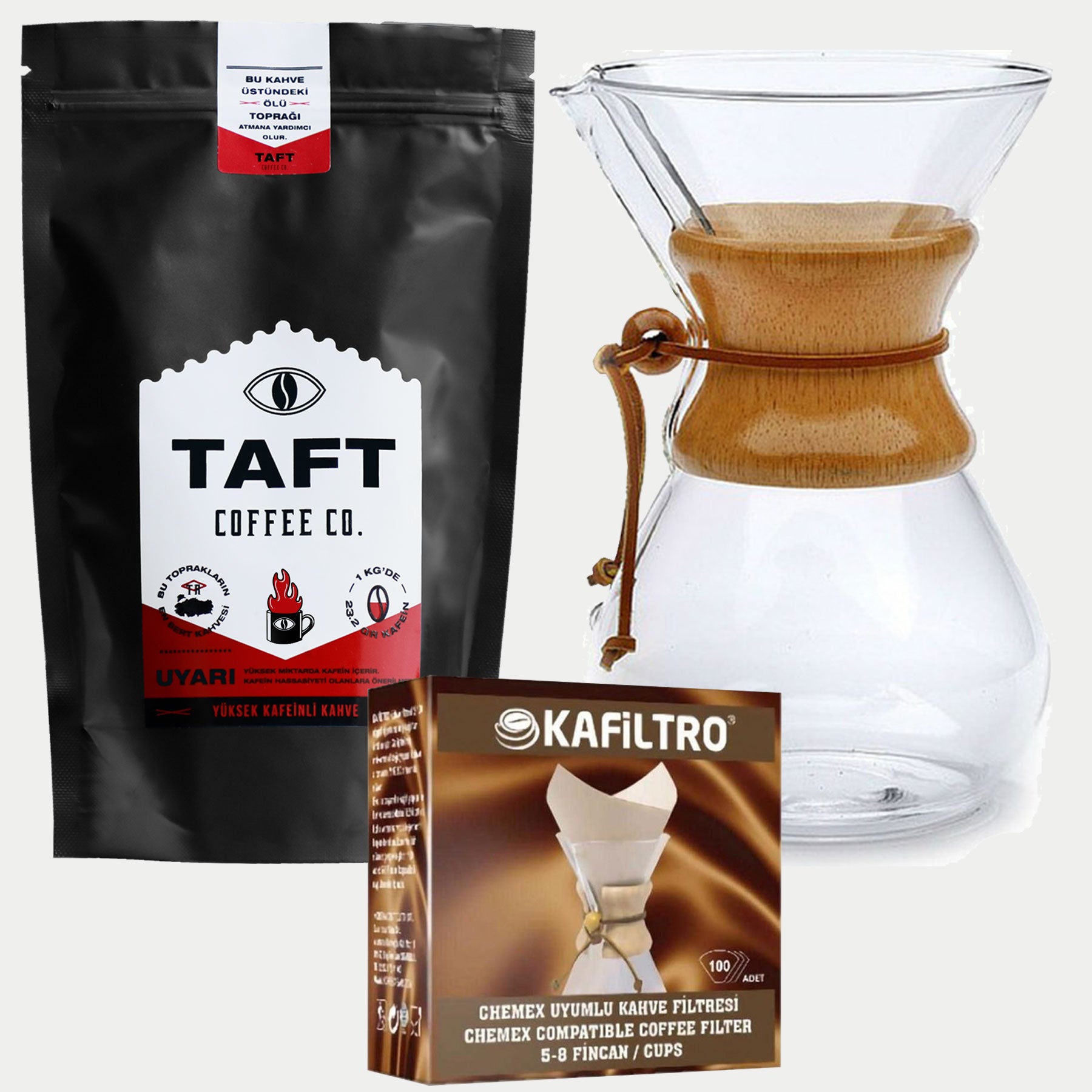 TAFT Coffee Yüksek Kafeinli Filtre Kahve Chemex Pour Over Kahve Demleme Seti