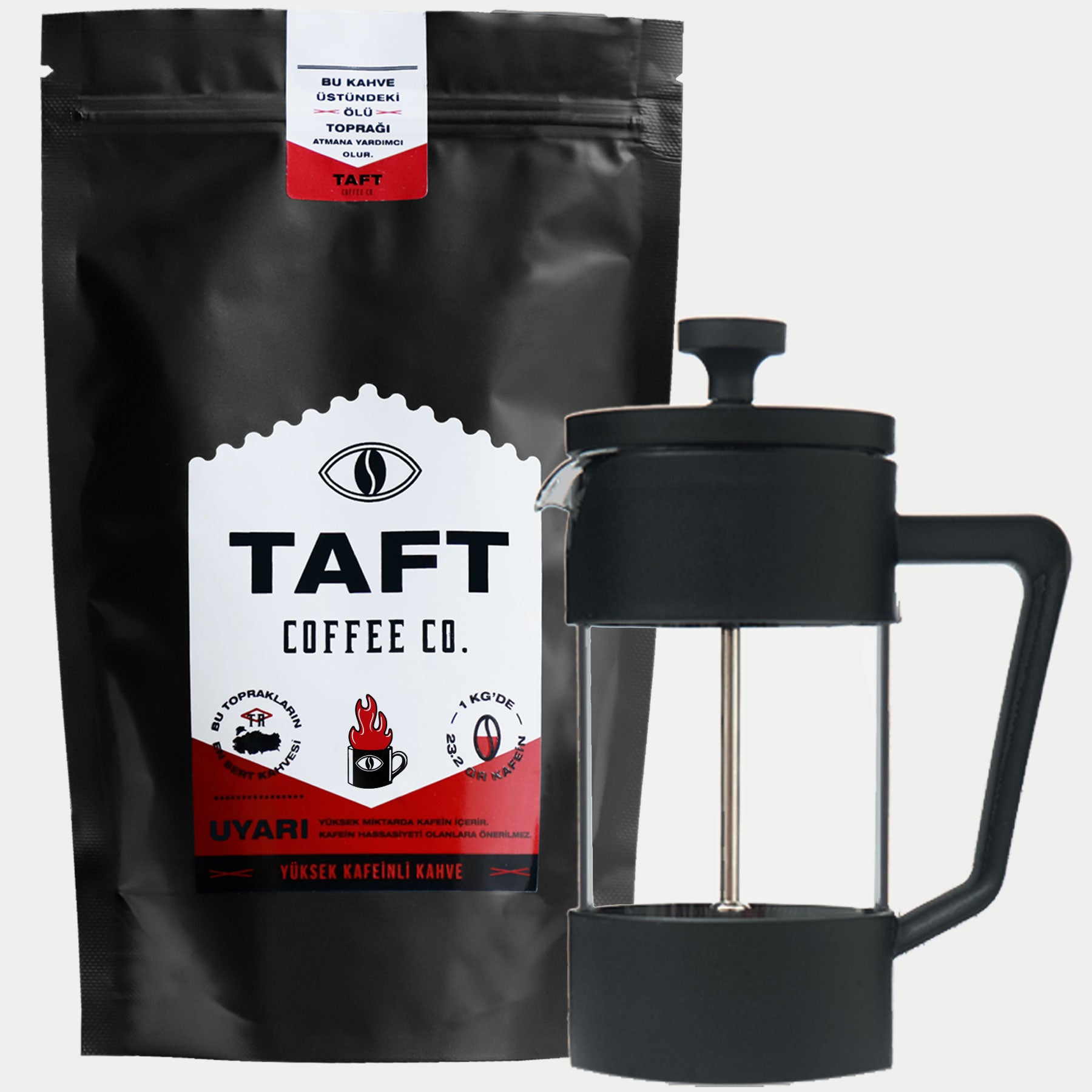 TAFT Coffee Yüksek Kafeinli Filtre Kahve French Press Seti