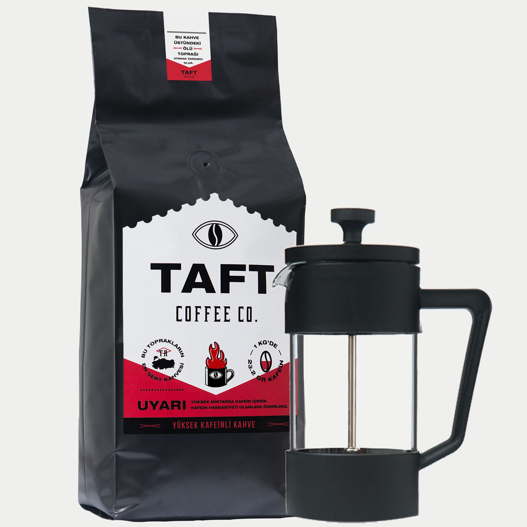TAFT Coffee Yüksek Kafeinli Filtre Kahve French Press Seti